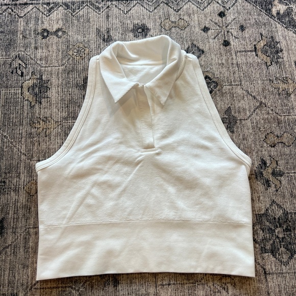 Athleta Tops - Athleta women’s Aurora cropped ribbed polo tank top size medium